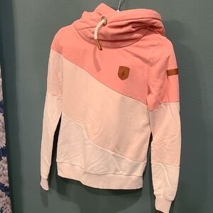 Wanakome Pink and Cream Cowl Neck Sweater